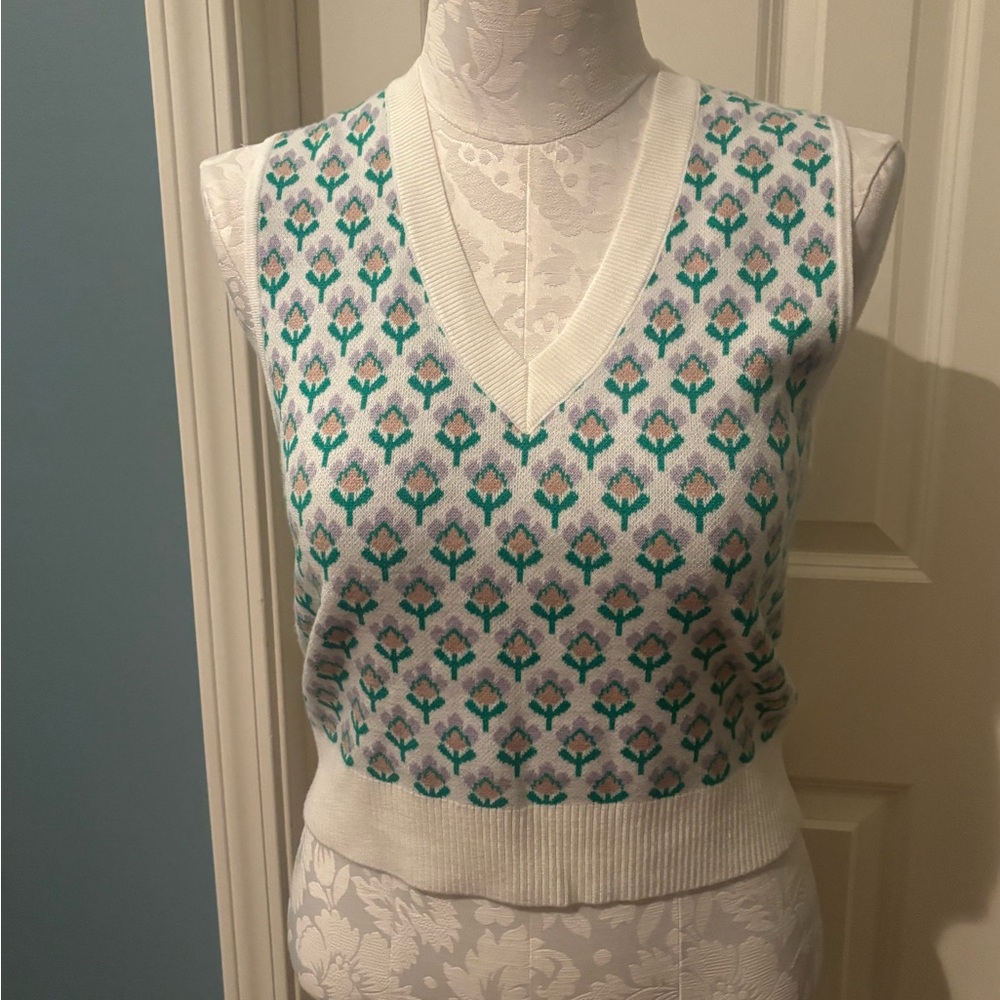 Maeve Jacquard Sweater Vest - Picture 3 of 8
